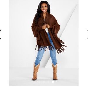 Mud pie wrap with sleeves nwt brown